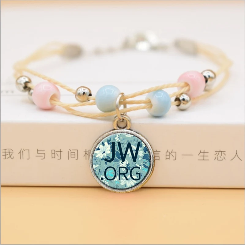 JW. ORG браслет, цветок, стеклянные кулоны подвески керамические браслеты из бисера для женщин, девочек, религия, ювелирные изделия