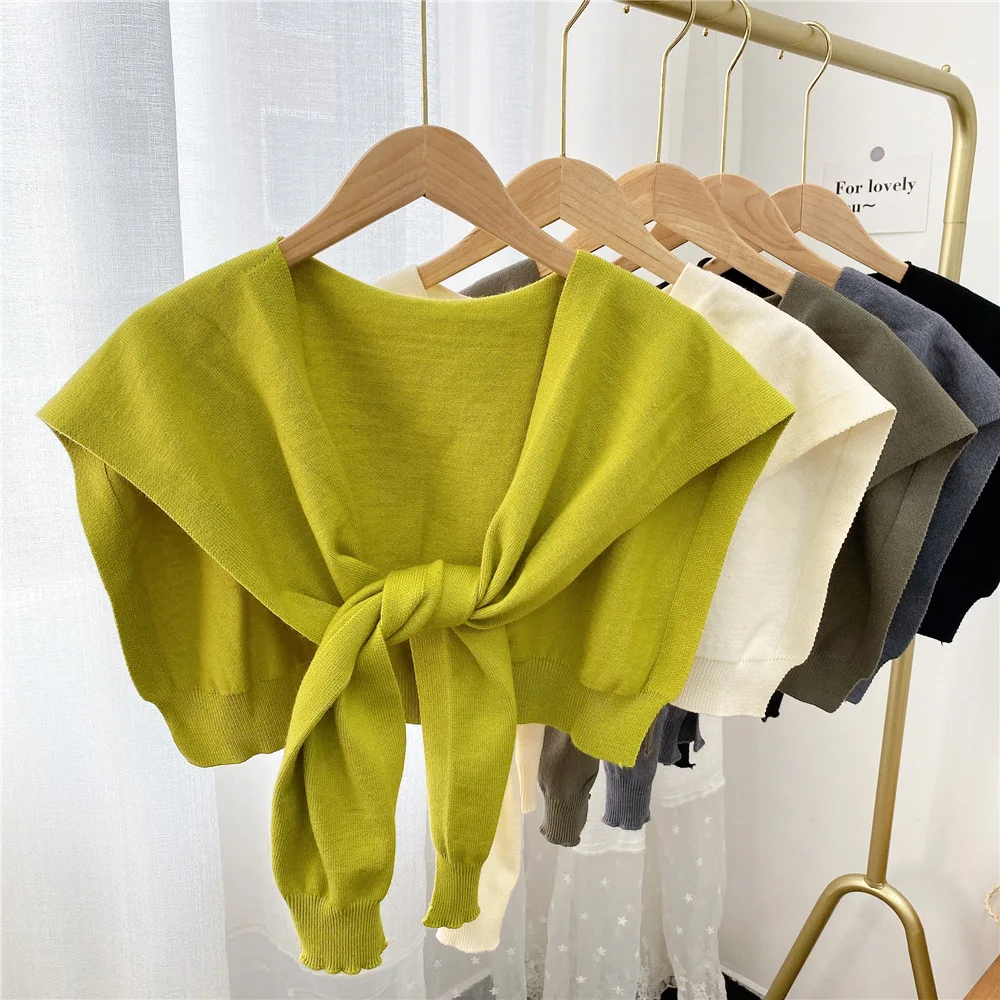 Linbaiway женское ожерелье Съемная отворот вязаное изделие обманка резинки для