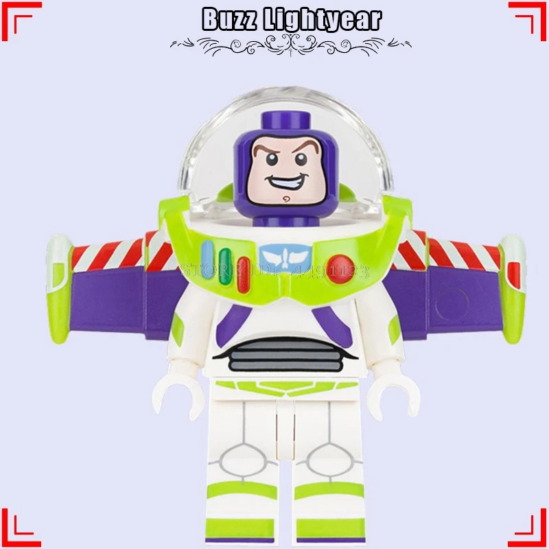 Buzz Lightyear «История игрушек», «4 Вуди и Джесси Базз Лайтер чужой зург животного строительные кубики, детские игрушки Аниме фильм зеленого цвета в армейском Для мужчин стежка игрушка в виде фигурки - Цвет: Buzz Lightyear
