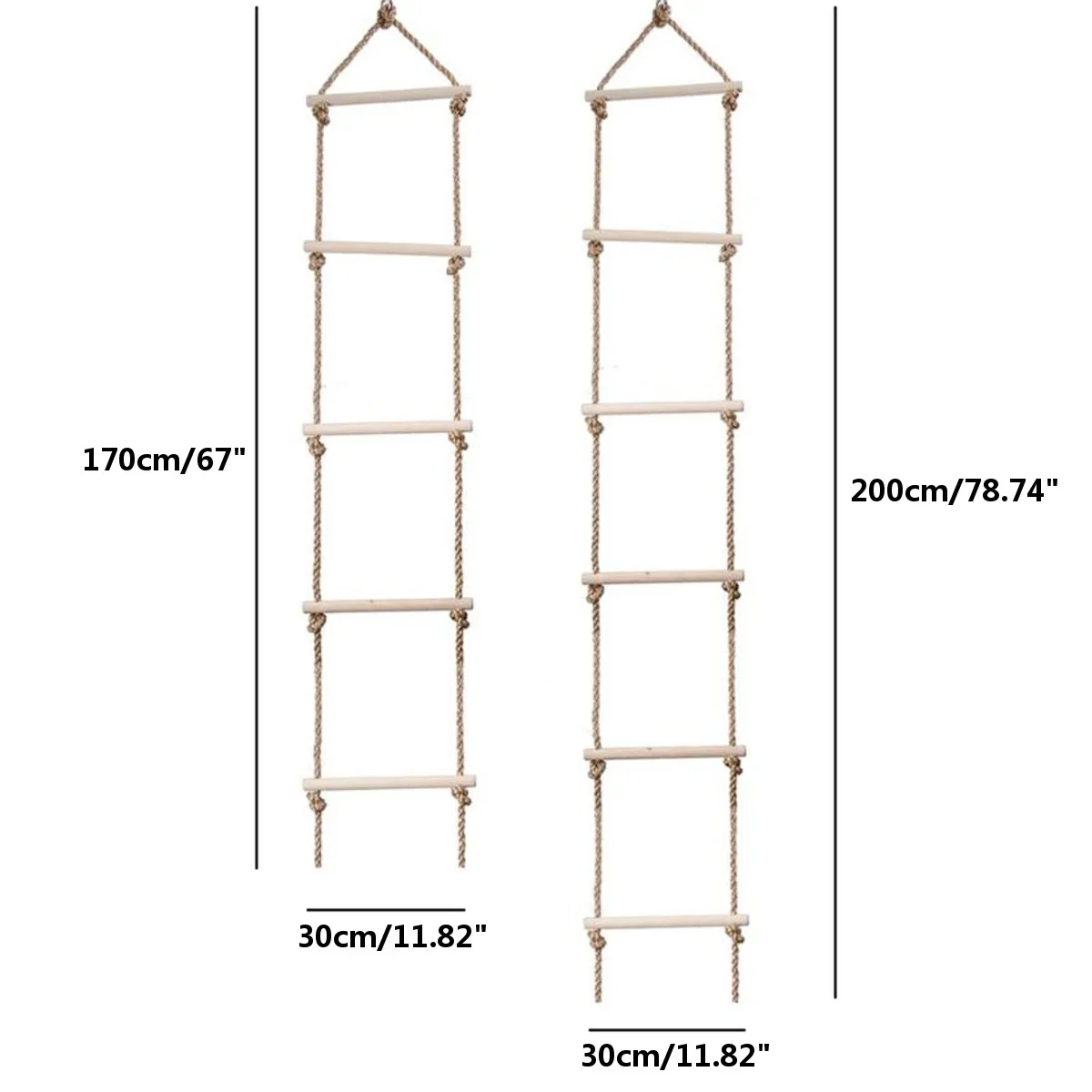 

Kids Fitness Toy Wooden Rope Ladder Multi Rungs Climbing Game Toy Outdoor Training Activity Safe Sports Rope Swing Swivel Rotary