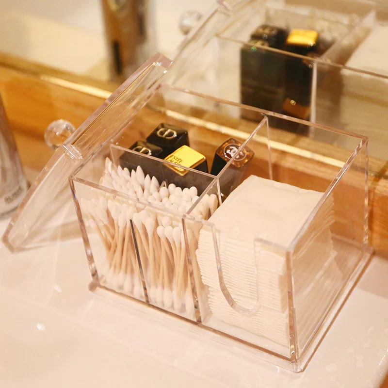2019 новинка акриловый Органайзер для макияжа ватные палочки коробка хранения