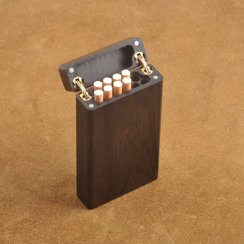 Полностью деревянная вырезанная тонкая Дымчатая коробка для сигарет из массива