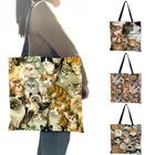 Забавная женская сумка с 3D принтом сиамского кота, повседневная офисная сумка через плечо, вместительная сумка-тоут для покупок