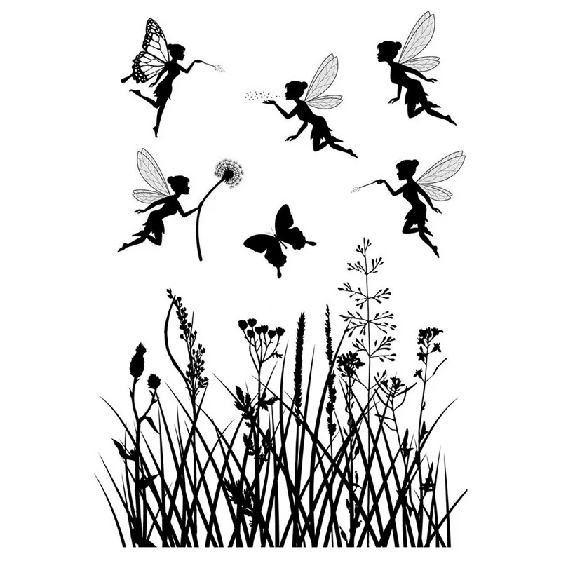 2021 прозрачная печать насекомых замок олень карета бабочка фея одуванчики