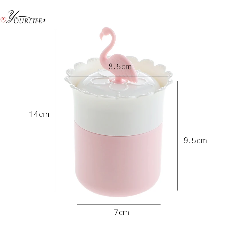 OYOURLIFE милые Мультяшные Фламинго ватные тампоны коробка для хранения пластиковые