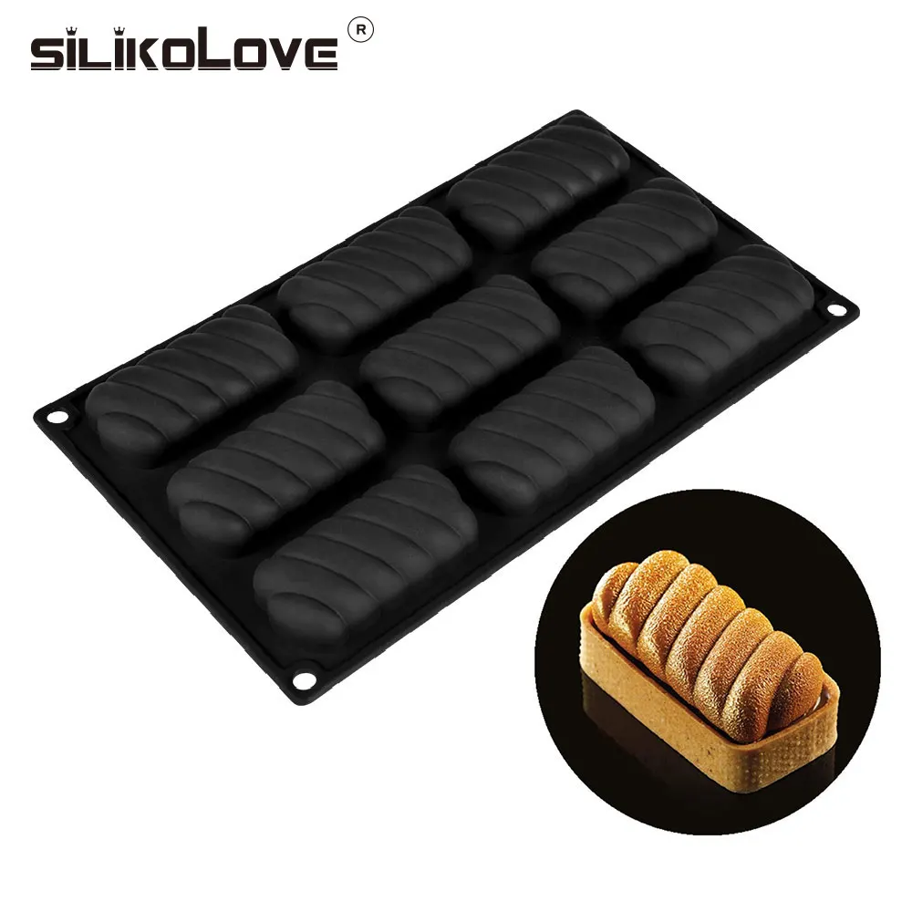 SILIKOLOVE спиральная форма силиконовая форма для торта 9 Полость для выпечки инструменты для украшения желе мусс формы для десерта