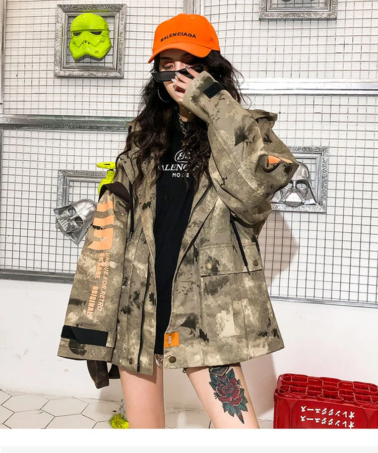 NoEnName_Null Женская куртка более размера с рукавом Осень 2019 бомбер большими