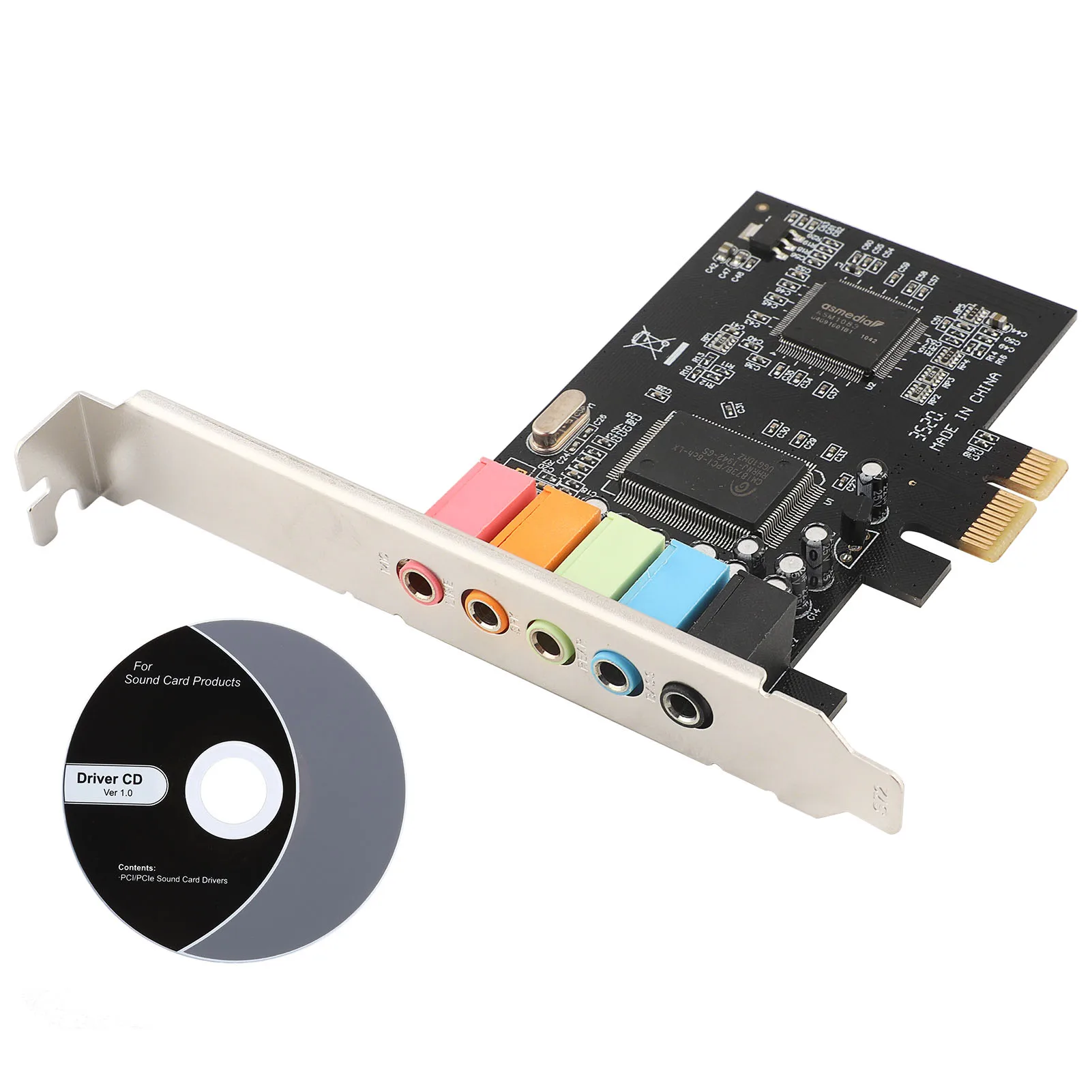 

Pcie 5,1 канальная звуковая карта 6-канальная звуковая карта CMI8738 чип с аксессуарами CD звуковая карта канала