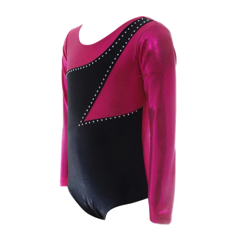 Детские балетные трико для девочек с длинными рукавами бриллиантами костюмы