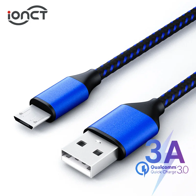 Кабель Micro USB iONCT 3A для Samsung Xiaomi HUAWEI Android|Кабели мобильных телефонов| |