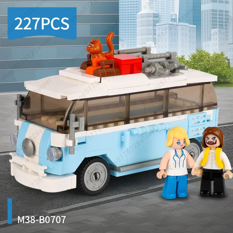 

City Van Minibus Bus Camper Car Model Building Blocks Sets Friend DIY Brick Figure Educational Minifigures Toy Gift For Children