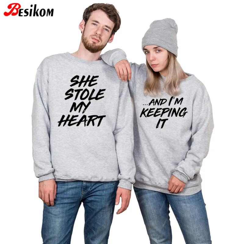 Женский свитшот с надписью Besikom She длинным рукавом и My Heart осенняя уличная одежда