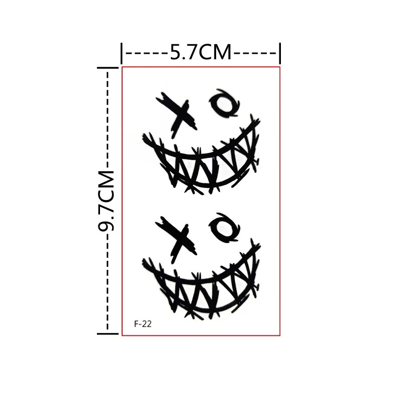 Waterproof Temporary Tattoo Sticker Clown Smiley Black Flower Hand Art Flash Tatoo Skull Fake Tattoos For Women Men Small Size