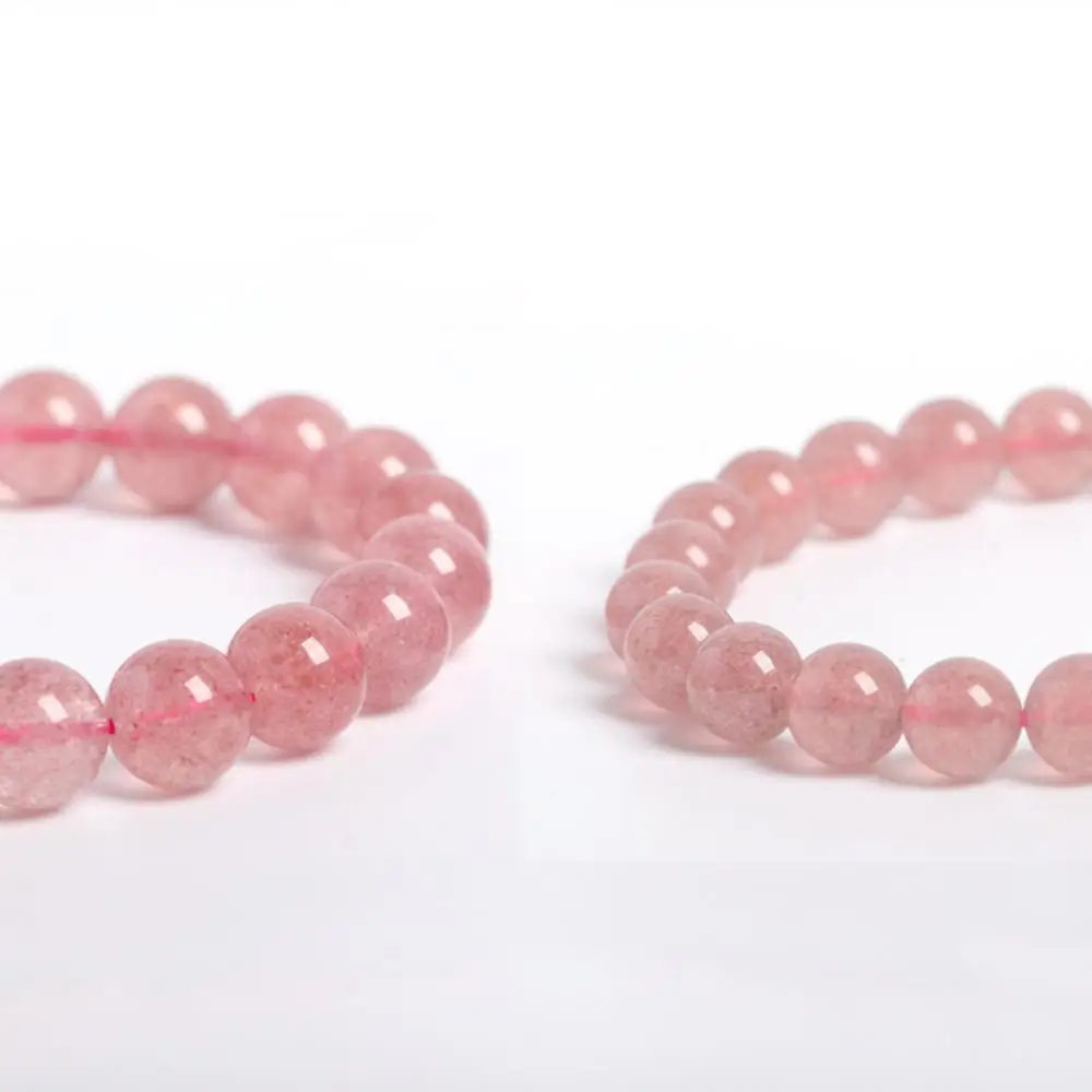 10 шт./компл. 6 мм клубника розовый натуральный кристалл кварца для бусин Рондель