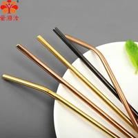 stainless steel environmental protection straw mason cup cocktail juice beverage curved metal elbow creative long drinking tube