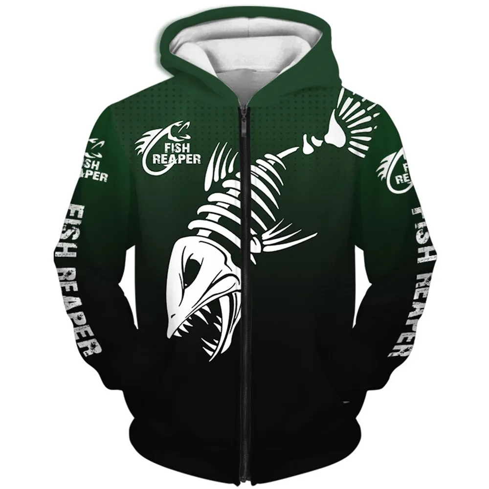Модные мужские толстовки с 3D принтом рыбы Reaper повседневный спортивный костюм