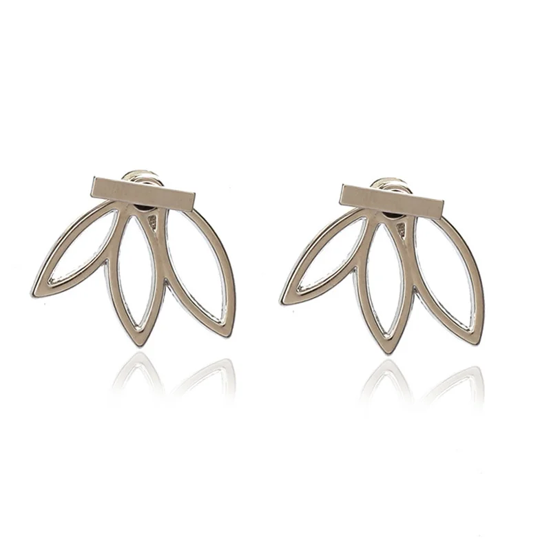 

2021 fashion hollow small lotus-shaped metal boutique earrings female gift party wedding simple girl jewelry earrings fashion si