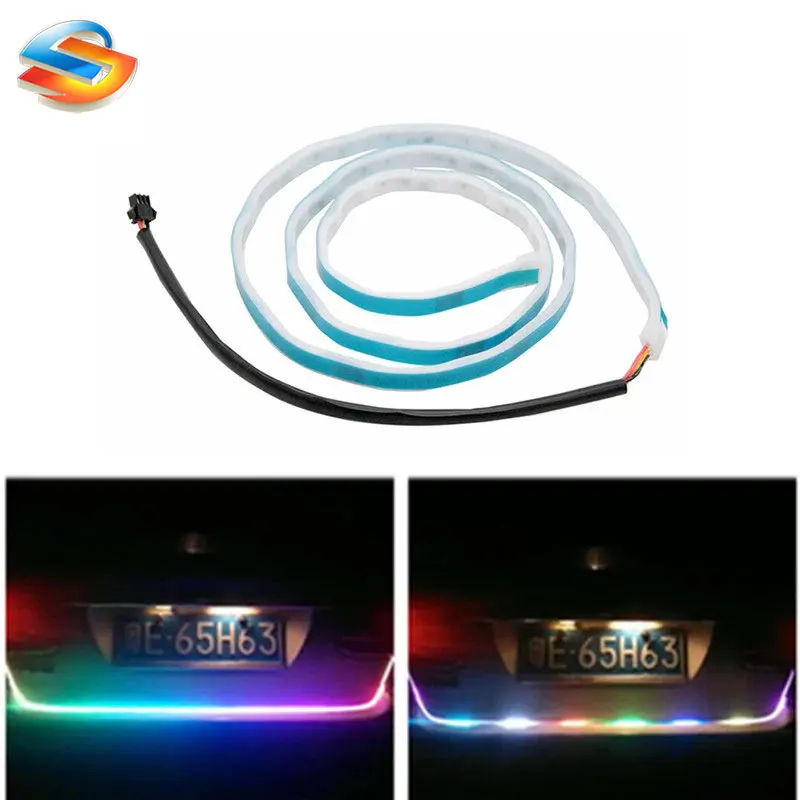 1Set New Car Styling 335 RGB Dynamic Streamer Turn Signal Tail Trunk lights LED Warning Light Strip 120CM 150CM | Автомобили и