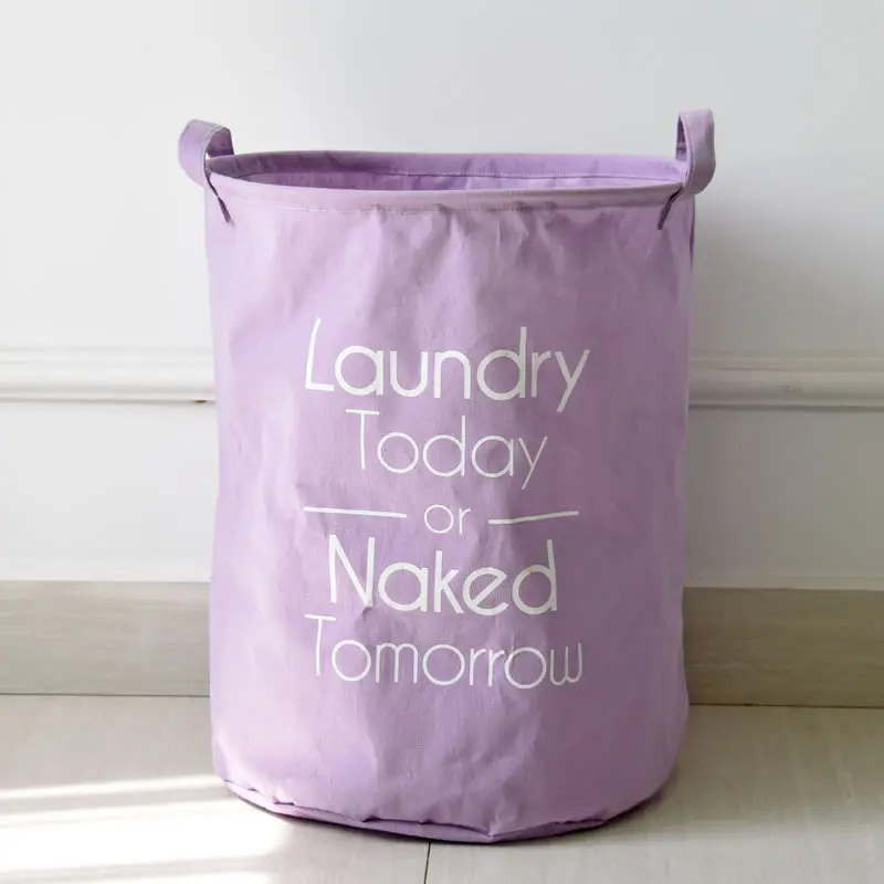 

Collapsible Waterproof Coated Anti-mold Cotton Round Hamper, Perfect For Laundry Room, Bedroom, Nursery and Home Organization