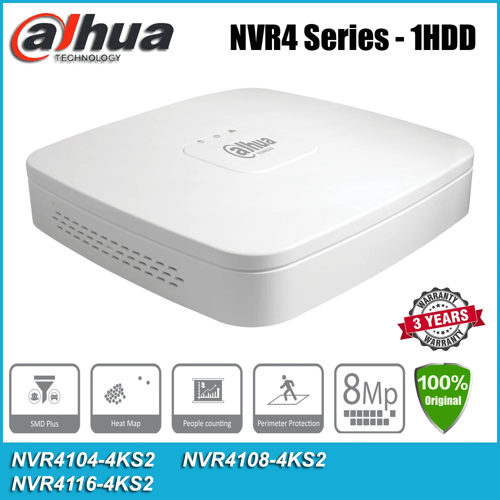 Оригинал Dahua NVR4104 4KS2 4/8/16 канал 4K и H.265 NVR4108 NVR Сетевой Видео Регистраторы NVR4116 IP CCTV