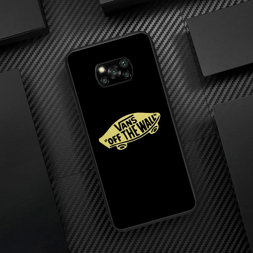 

Street skateboard Brand Vans Phone Case Cover Hull For Xiaomi Mi A2 A3 8 9 SE 9T 10 10T Lite Pro Ultra Poco X3 black Etui Trend