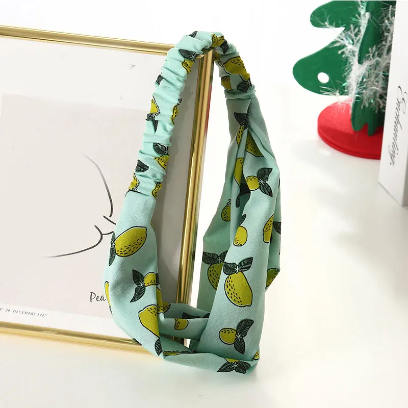 Повязка для волос женская в богемном стиле с фруктовым принтом |