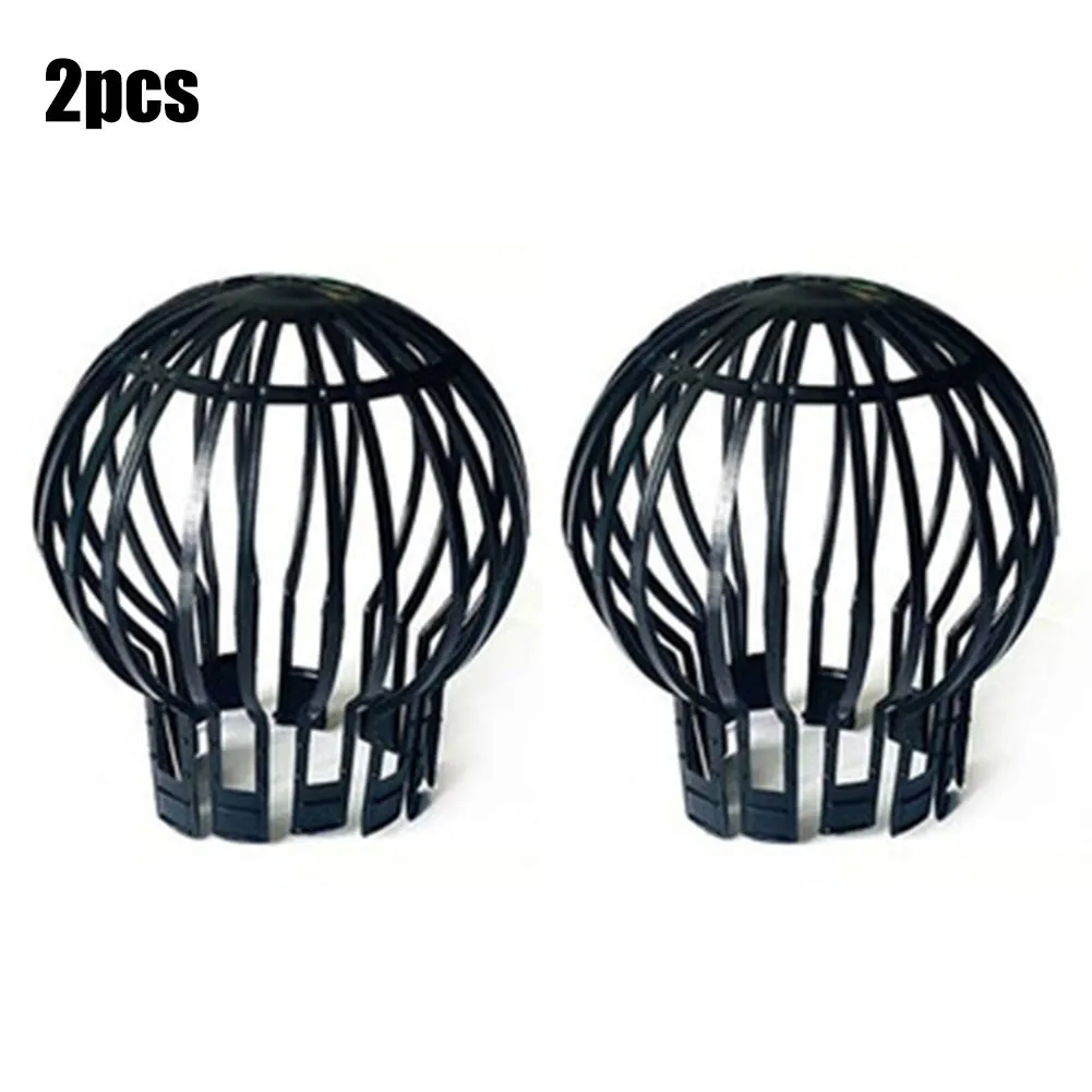 

Roof Gutter Guard Set Of 2 Plastic Downpipe Filters Drain Pipe Gutter Leaf Debris Roof Floor Anti-blocking Round Net Cover