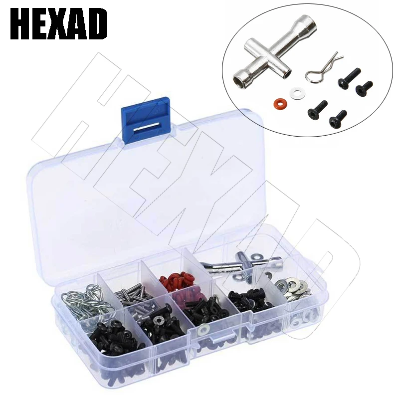 

240PCS Full Set Screws Set With Storage Box For HSP 1/10 D3/D4/XIS Screw Parts