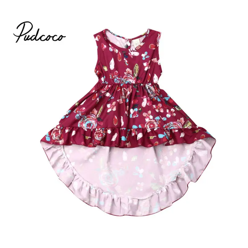 1Pcs Princess Kids Girls Tail Dress Summer Baby Girl Sleeveless Floral Party Toddler Flower Mermaid 6 Months-4 Years | Детская одежда и