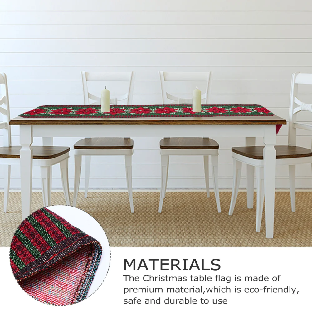 

1pc Beautiful Christmas Tablecloth Table Flag Decoration Xmas Party Decor Supply