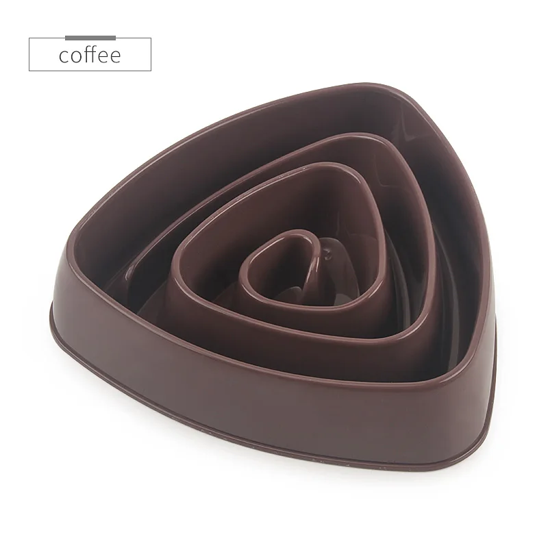 

Triangular Dog Slow Eating Training Bowl Puppy Kitten Plastic Food Feeding Bowl Pet Avoid Choke Feeder Pet Dog Bowls