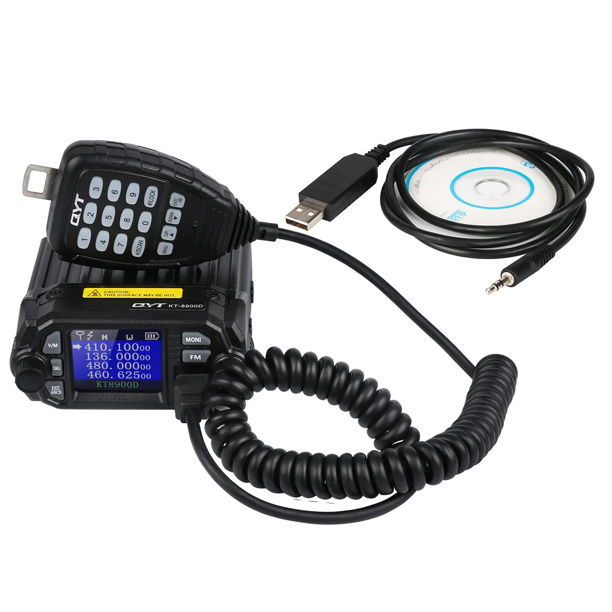 QYT KT-8900D Quad Band Car Mobile Radio 2 way radio Quad Display Mini Car radio 25W Walkie talkie transceiver with Power Supply