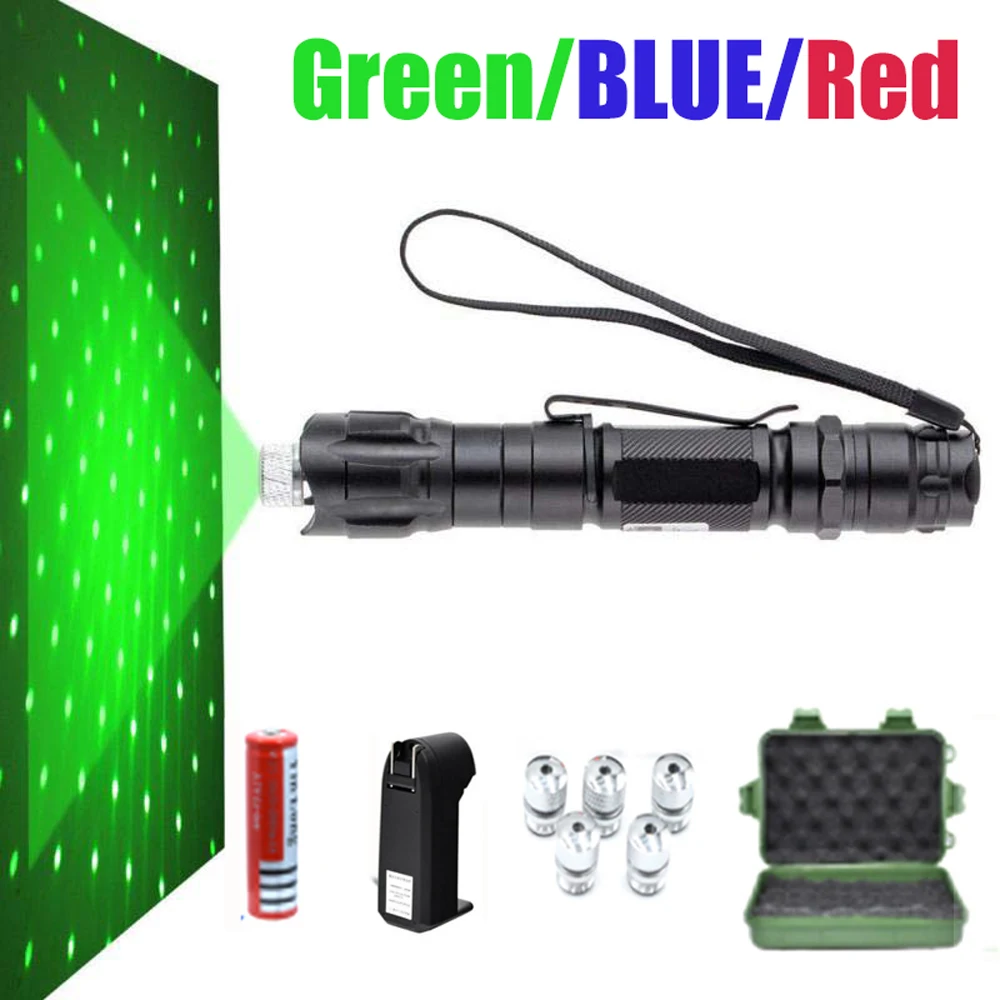 

High Power Green lasers Adjustable Focus Burning Green Laser Pointer Pen Hunting Lazer 009 Range greater than 3000 meters