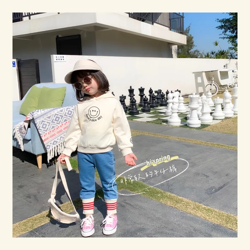 Детские эластичные джинсовые леггинсы Новинка 2020 года сезон весна модные