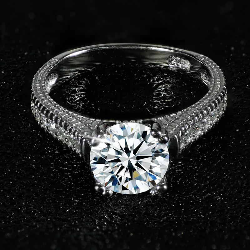 

Vintage 925 Sterling Silver Wedding Engagement Ring CZ Stone Anniversary Valentine's Day Ring for Women Fashion Ring R4412S