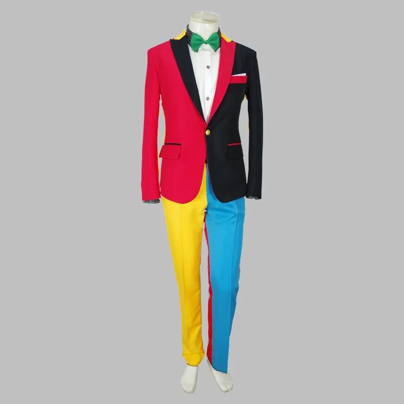 Мужской костюм певицы для сценвечерние бара черные красные розовые желтые