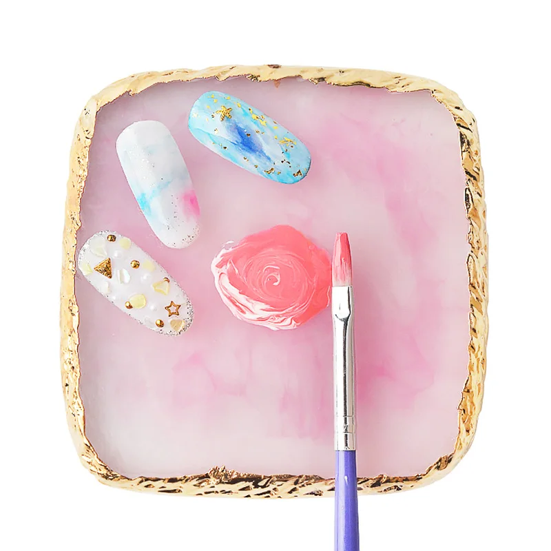 1 шт. Палетка из натурального камня смолы цветные накладные ногти