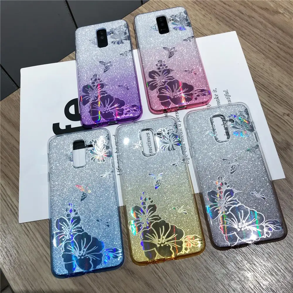 Градиент Buterfly Цветок Блестящий чехол для Meizu 15 M6T M6S M5S M5C M6 M5 Note M3 U20 U10 MX6 Pro 6 Чехол