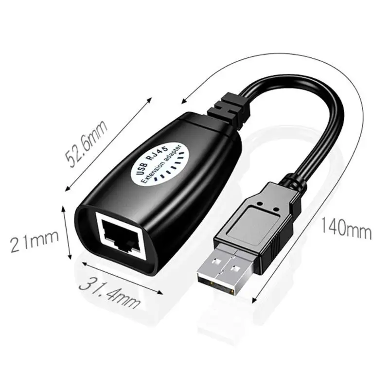 USB к RJ45 Удлинительный кабель ABS Ethernet разъем сетевой адаптер 50 м усилитель сигнала
