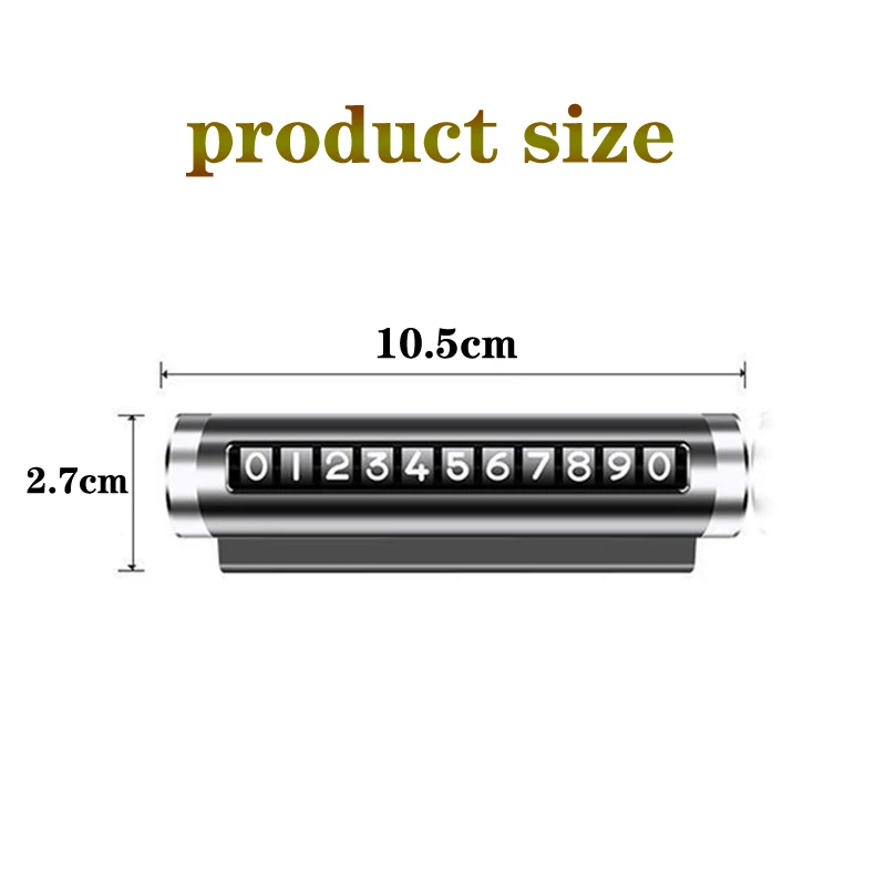 

2021 New Metal Car Temporary Parking Card Universal Rotate Phone Number Plate Aluminum Stickers Parking Car Auto Accessories