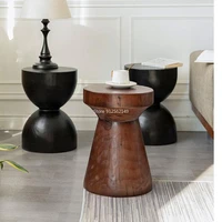 customized nordic living room ottomans natural log wooden ottoman side table modern apartment home seating creative stools