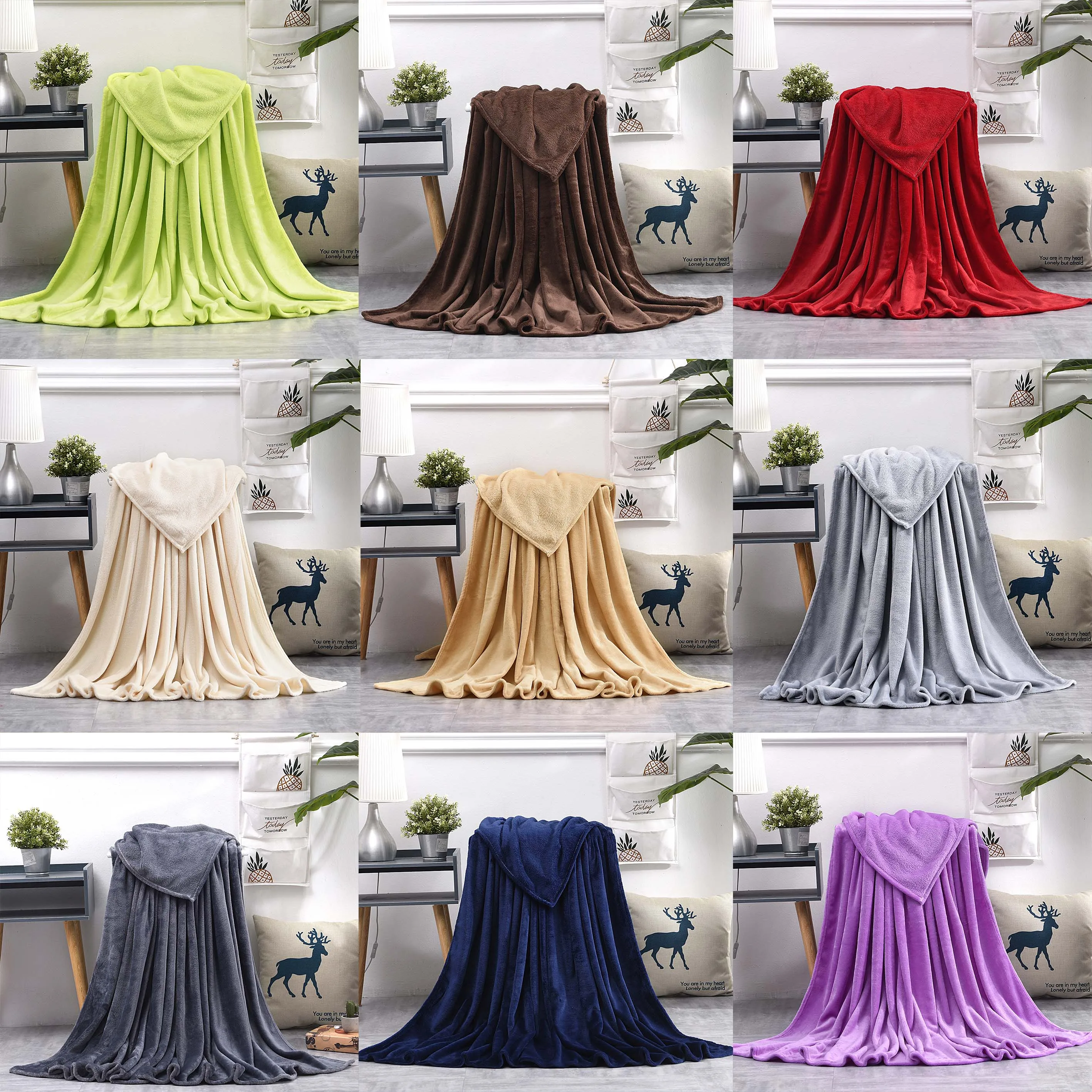 

Soft Warm Coral Fleece Blanket Winter bed blanket Sheet Bedspread solid color Flannel Blankets for sofa Plaid Plush Blanket