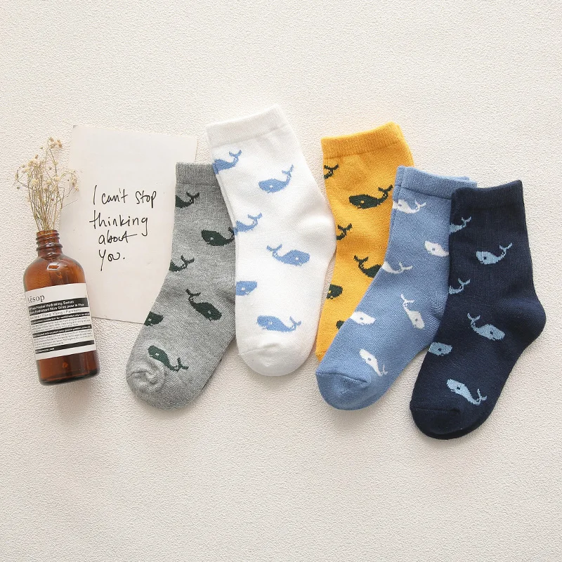 

5 Pair/lot New Soft Cotton Boys Girls Socks Cute Cartoon Pattern Kids Socks For Baby Boy Girl 7 Kinds Style Suitable For 1-8Y