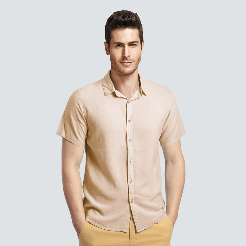 

Men's Linen Shirt Mens cotton casual shirt slim