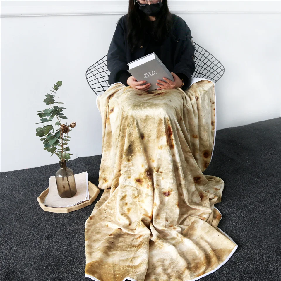 3D еда одеяло бросок Tortilla текстура мягкий флис s супер домашний текстиль плюшевое