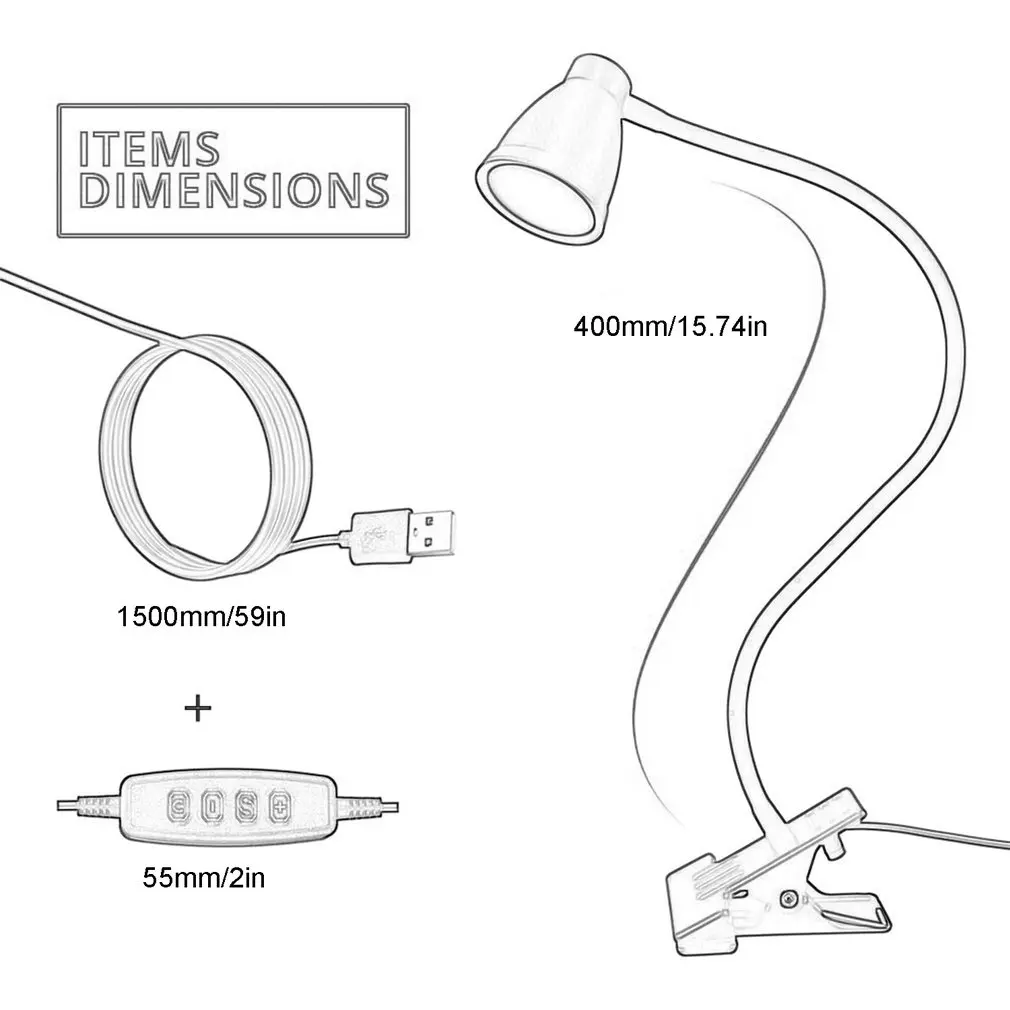 

Bedroom Eye Protection Led Clip Lamp Usb Clip Table Lamp Reading Learning Fill Light Led Table Lamp 5cm
