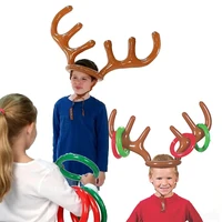 2 set christmas inflatable reindeer antler ring toss game inflatable reindeer hat for kids merry christmas party game noel kerst