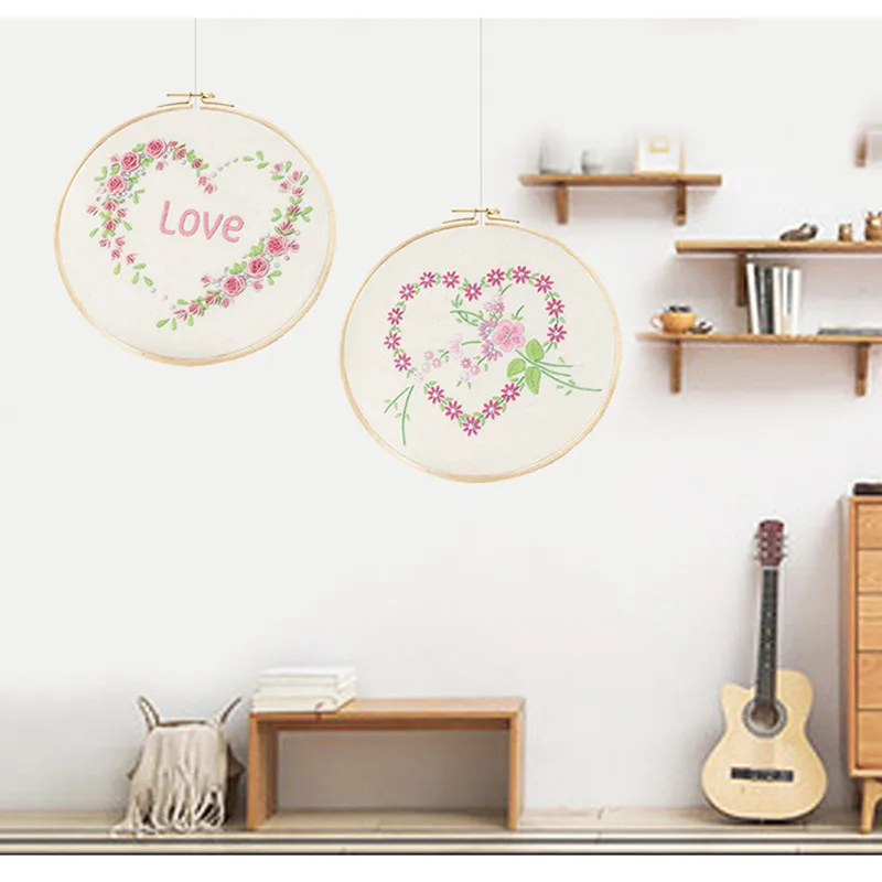 Набор для вышивания цветов набор рукоделия бамбуковые обручи начинающих легкая