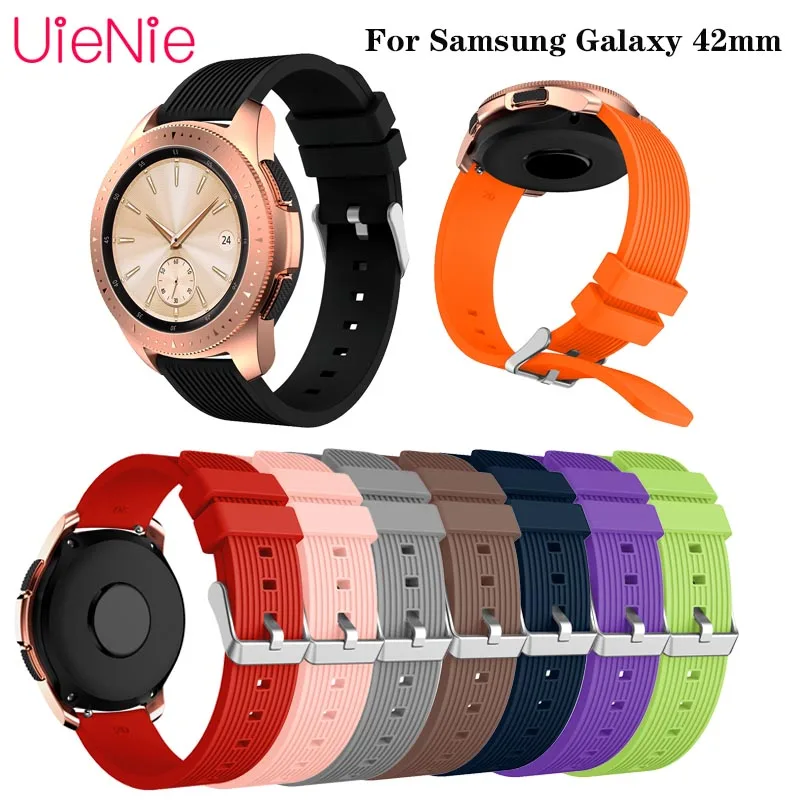 

For Samsung Galaxy Watch 42mm Straight Stripe Silicone Strap for Samsung Gear S2 20mm Smart Watch Strap Replacement Accessory