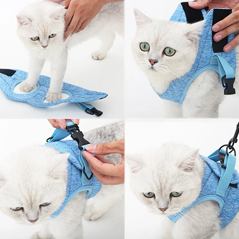 

Anti-escape Cat Harness Soft Lightweight Small Cat and Dog Vest Chest Strap with Adjustable Reflective Strap Cat Walking Supply